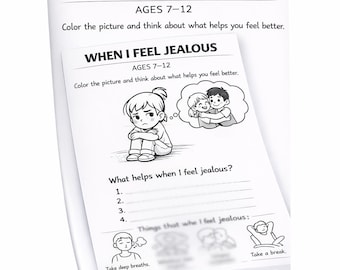 Jealousy, Feelings and Coping Skills Worksheet Ages 7–12