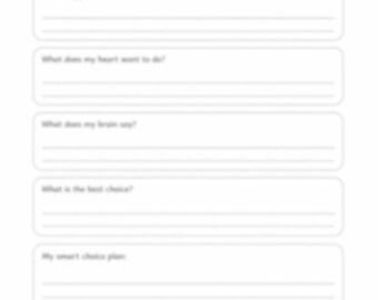 Decision-Making and Impulse Control Worksheet Ages 7–12