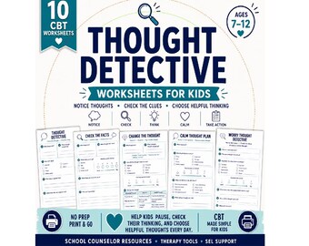 10 CBT Thought Detective Worksheets for Kids
