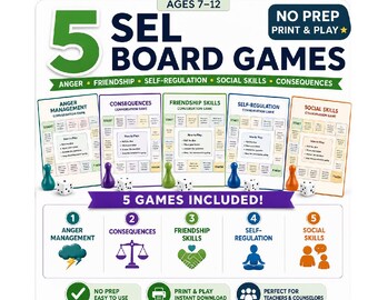 SEL Board Games for Emotional Regulation and Coping Skills