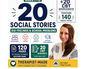 Social Stories and CBT Worksheets for Big Feelings Ages 7–12