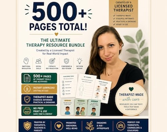 Whole Shop Bundle, Mental Health Therapy Worksheets, For Therapist, Anxiety, Kids, Teens