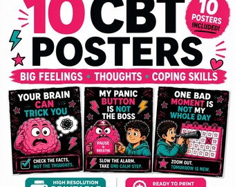 Therapy Office Posters for Calm Corners, Coping Skills and Emotional Regulation