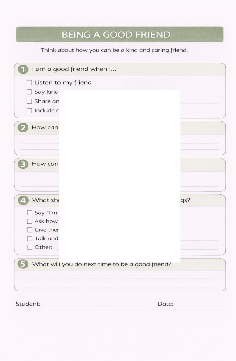 Being a Good Friend Worksheet | Friendship Skills Activity | SEL Social ...
