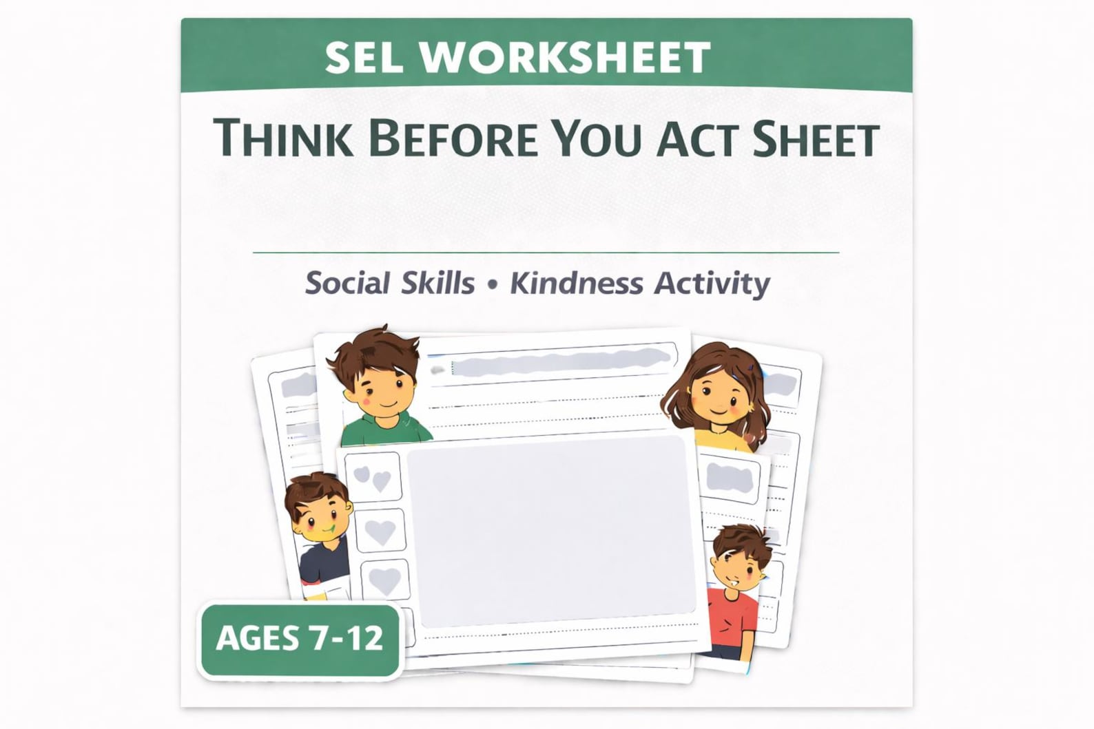 Think Before You Act Worksheet | Impulse Control Activity | SEL ...