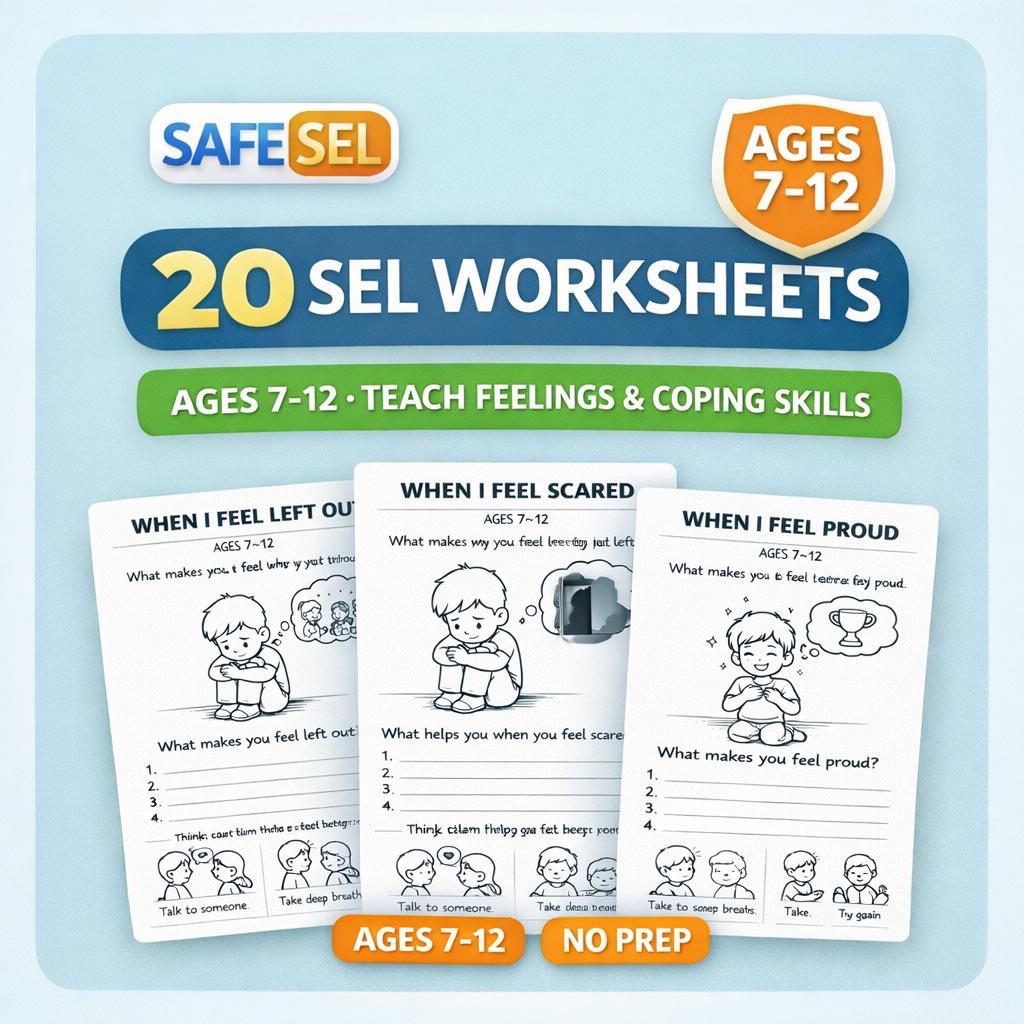 Feelings Worksheets for Kids Ages 7–12 | 20 SEL Activities | Social ...