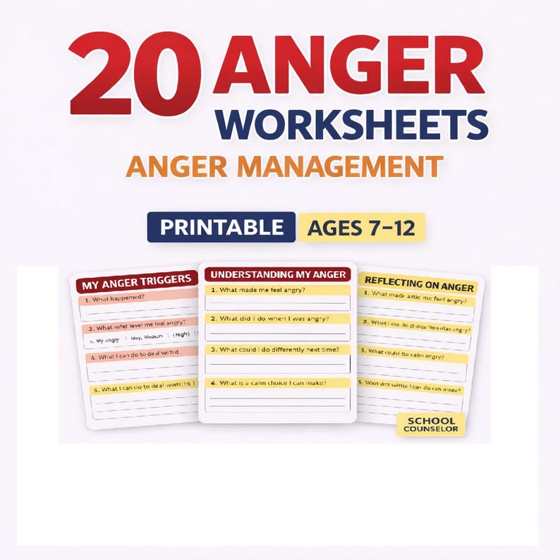 20 Anger Management Worksheets for Kids Ages 7–12