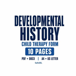 Child Developmental History Form | PDF + Editable DOCX