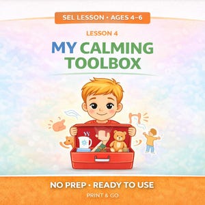 Calming toolbox  – Understanding Emotions/ Social Emotional Learning for Kids | SEL Worksheets, ages 4-6