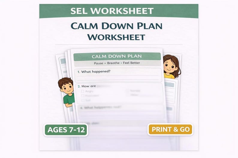Calm Down Plan Worksheet