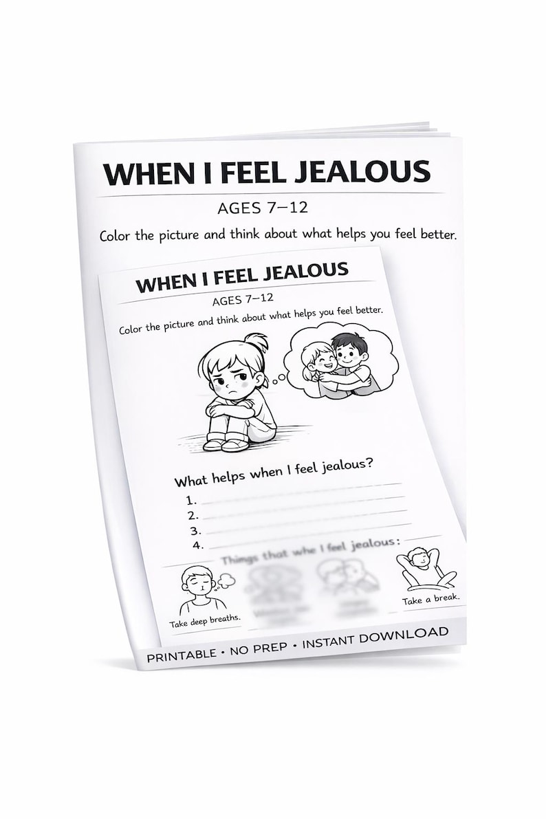 Jealousy Worksheet for Kids
