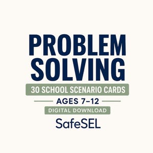 SEL-scenariokaarten, probleemoplossing op school voor kinderen van 7 en 12 jaar, printbare discussievragen