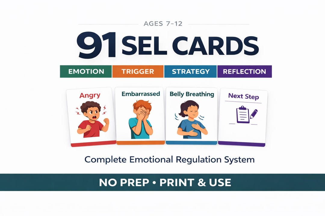 SEL Cards for Kids Ages 7-12 – Emotional Regulation, Coping Skills ...