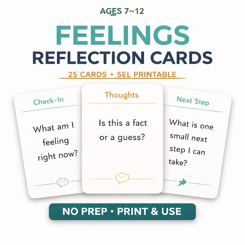 Kids Feelings Reflection Cards