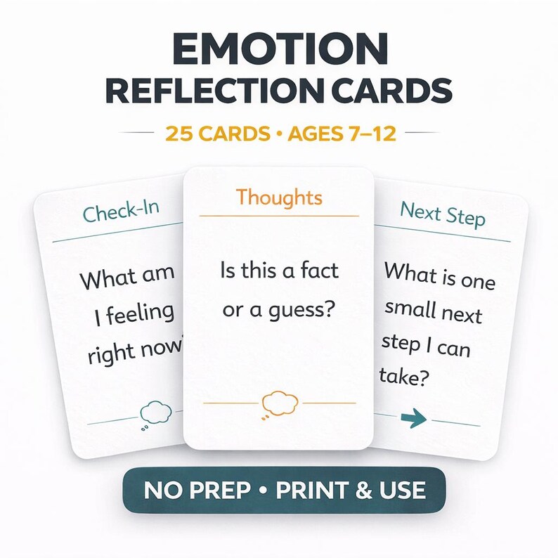 Emotion Reflection Cards for Kids & Teens