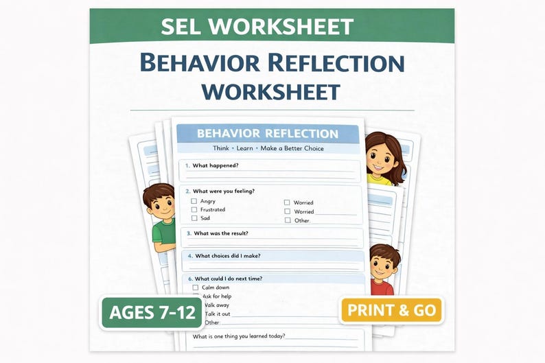 Behavior Reflection Worksheet