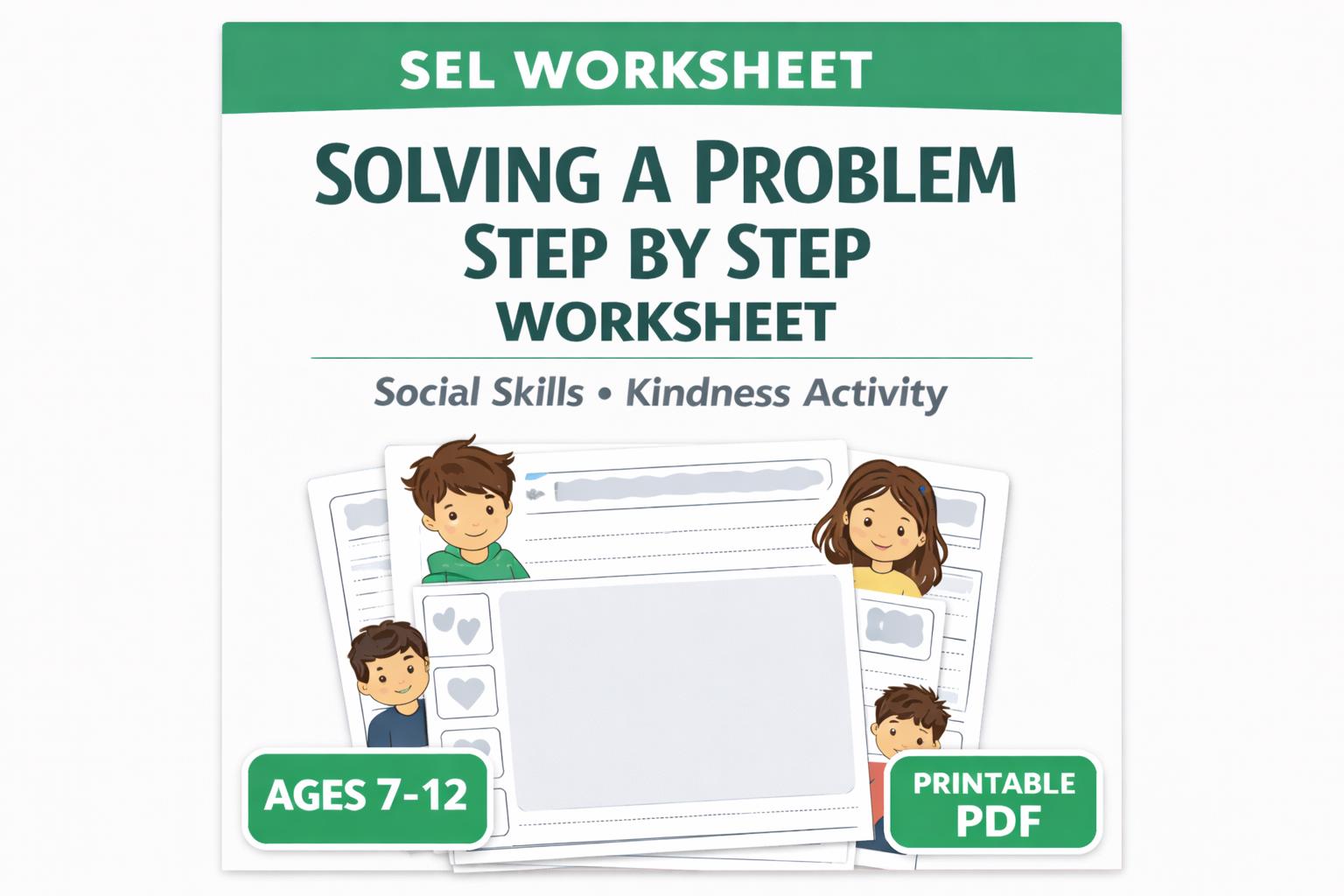 Problem Solving Steps Worksheet | SEL Decision Making | Social Skills ...