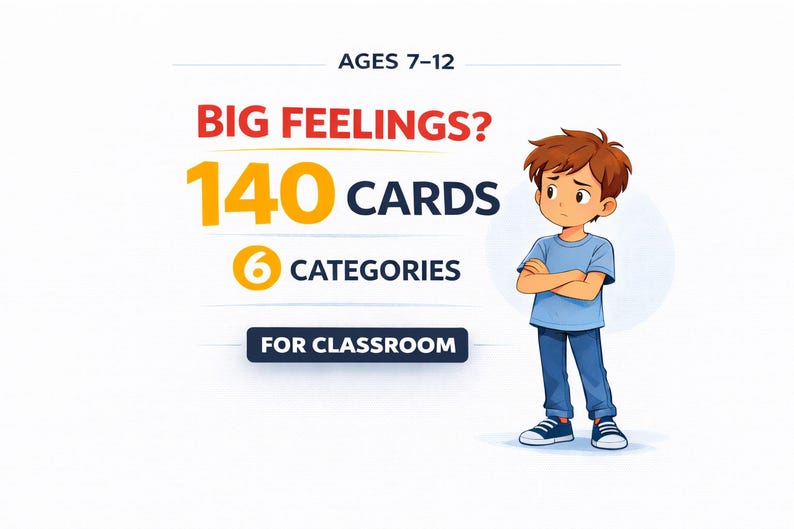 140 Social Emotional Learning Emotion Cards for Kids