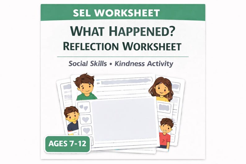 What Happened Reflection Worksheet | Behavior Think Sheet