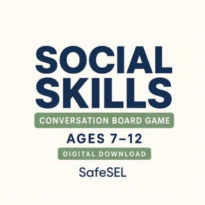 Printable Social Skills Game for Kids, Ages 7, 12, Classroom Discussion Prompts for Listening and Problem Solving