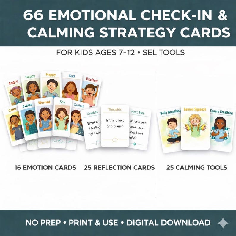 Emotion Check-In Cards for Kids