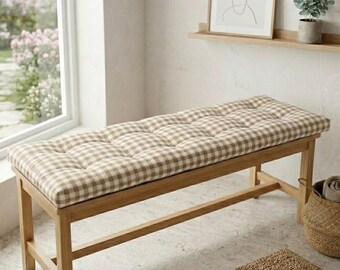 Cojín para interior y exterior, almohadilla para banco a medida, almohadilla para silla, cojín para asiento de ventana, asiento capitoné, cojín para patio hecho a medida