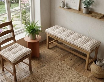 Window Seat Cushion, Custom Bench Pad, Chair Pillow, Indoor Outdoor Tufted Seating, Made to Order Window Pad, Custom Size