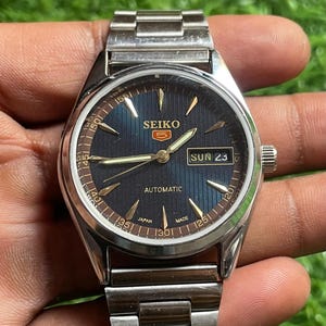 Refurbished Seiko 5 Automatic Watch, Blue Dial, Stainless Steel, Japan Men's Classic