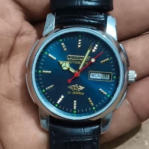 Vintage Citizen Automatic Watch, Blue Dial, Day-Date, Men’s Watch, Japanese Made