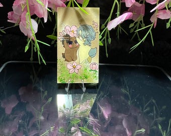 Peinture sur verre de BL Smyrna & Capri Chibi, format 9x5cm
