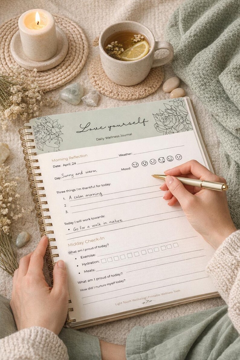 Daily Wellness Journal Printable | Gentle Mental Health Support - Etsy