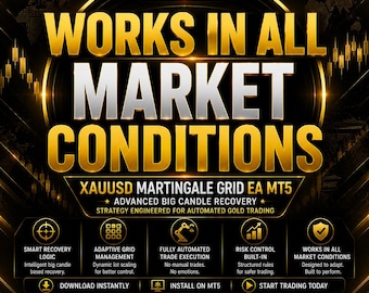 XAUUSD Martingale Grid EA MT5 | Big Candle Recovery System | Automated Gold Trading Bot