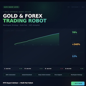 Meta 5 Expert Advisor | Multi-Pair Forex And Gold Automated Trading Robot | Martingale Strategy | Back test Proven | Digital Download