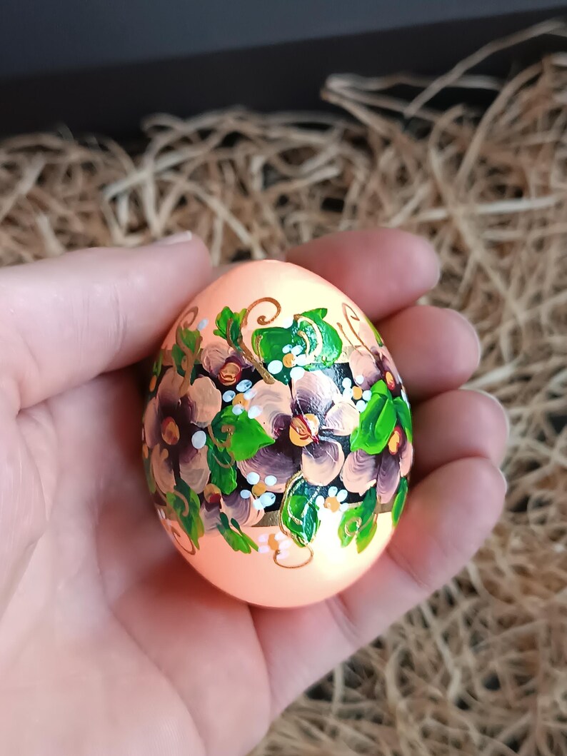 Hand-painted Ukrainian Pysanka Egg – Floral Garland Folk Art Easter ...