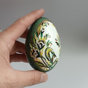 Ukrainische Oster Dekoration - Gänseei Pysanka - Handbemalt