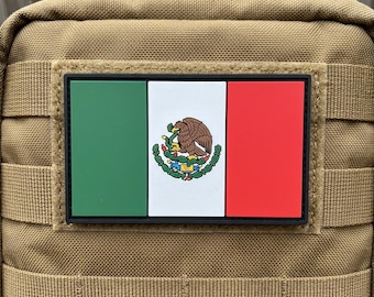 Parche de PVC con la bandera de México – Parche táctico de velcro – Parche de goma para animar – Artículos para aficionados al fútbol