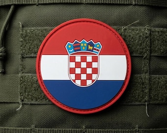Parche de PVC con la bandera mundial de Croacia – Parche táctico de velcro – Parche de goma para animar – Artículos para aficionados al fútbol