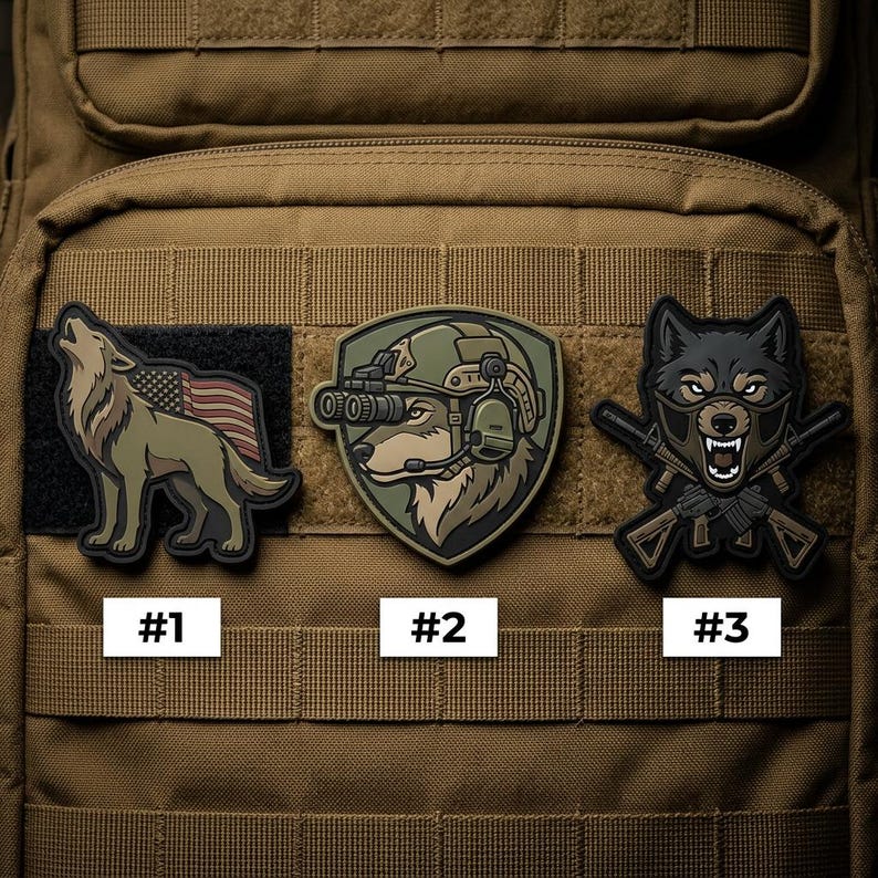 Freedom Wolf Lone Operator Patch PVC Set of 3 Tactical Patriotic Morale ...