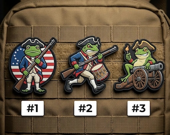 Juego de 3 parches de PVC del Batallón Warfrog Revolucionario, estilo militar táctico, regalo para veteranos del Día de la Independencia.