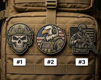 Parches de PVC de la Brigada de la Muerte con Estrellas y Barras, juego de 3. Regalo táctico patriótico para veteranos militares en el Día de la Independencia.