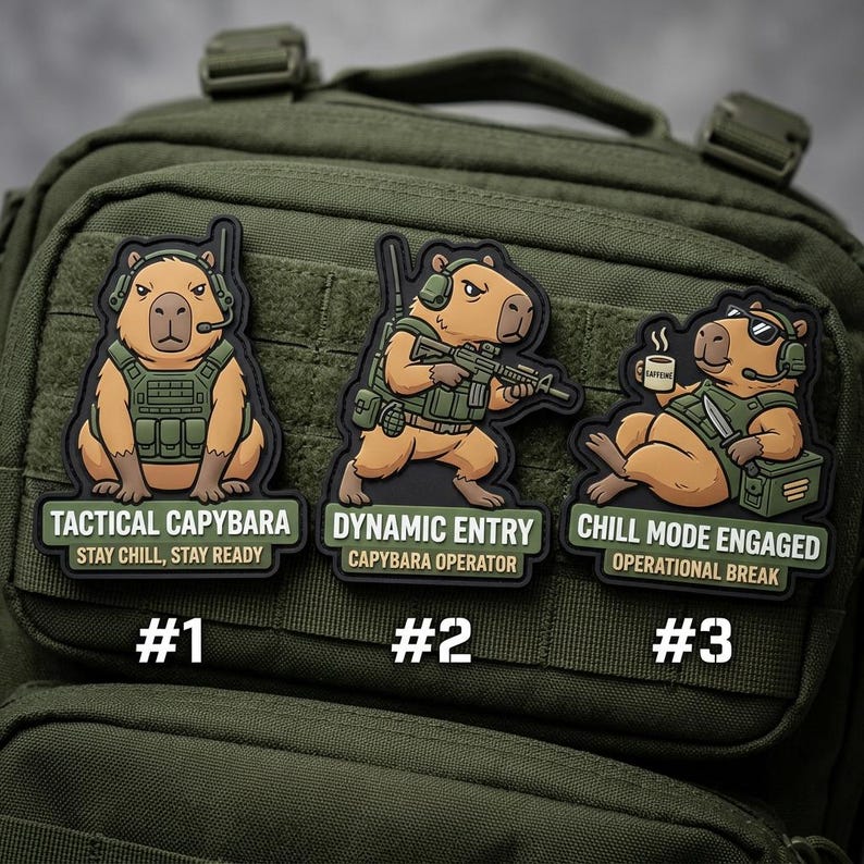 Tactical Capybara PVC Morale Patch – Military Style Backpack Gear (#1 ...