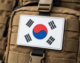 Parche de PVC con la bandera mundial de Corea del Sur – Parche táctico de velcro – Parche de goma para animar – Equipamiento para aficionados al fútbol