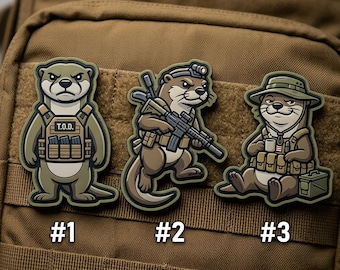 Parche táctico de la división Nutria, PVC, militar, dibujos animados, equipo moral, regalo para el cumpleaños del soldado