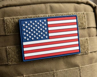 Parche de PVC con la bandera de Estados Unidos – Parche táctico con velcro para mejorar la moral – Equipamiento para aficionados al fútbol