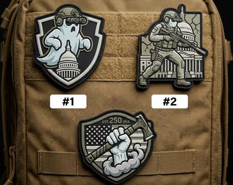 Juego de 3 parches tácticos de PVC de la Unidad Fantasma del Capitolio. Regalo táctico patriótico para veteranos en el Día de la Independencia.