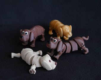Articulated Dachshund Dog STL File | Print-in-Place Wiener Dog Toy (Digital Download)