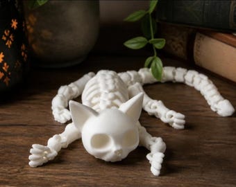 Gelenkige Skelettkatze (STL) | Halloween-Flexi-Katzenmodell (Digitaler Download)