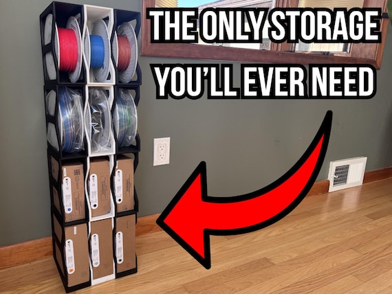 Modular Filament Storage Rack STL – Stackable Spool Organizer for 3D Printing