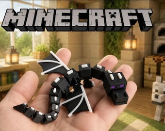 Bewegliches, blockartiges Drachen-3D-Modell, pixeliges Flexi-Spielzeug (STL- und 3MF-Datei)