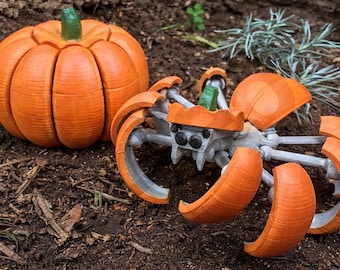 Articulated Pumpkin Spider STL – Halloween Fidget Toy 3D Print File